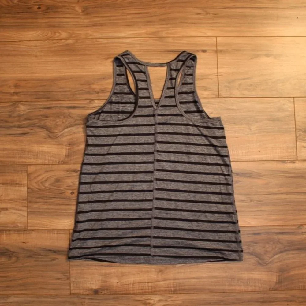 Champion Gray & Black Stripe Racerback Tank Top S - Picture 5 of 5